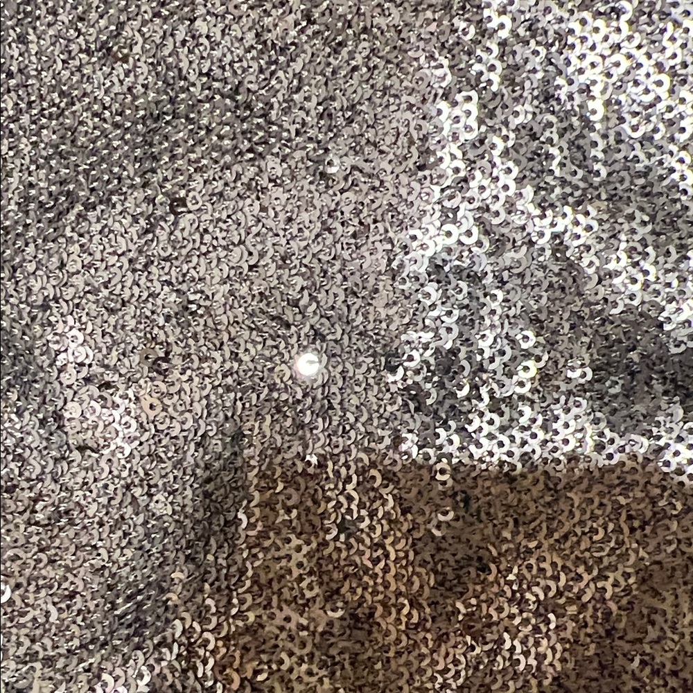 White House Black Market sequence Silver Mini Skirt - Picture 4 of 10